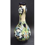 A contemporary Moorcroft Centaurea pattern double gourd bottle vase,