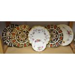 A pair of Royal Crown Derby 1128 imari plates; another 2451; others, posies etc.