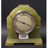 An Art Deco onyx mantel clock