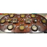 A Denby Arabesque pattern dinner service for eight, comprising plates, serving tureens,