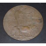 A WW1 Death Plaque, Samuel Steeples, c.