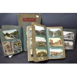 Four postcard albums