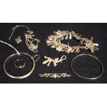 Silver bracelets; brooch as a lizard; etc.