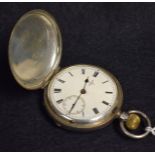 A silver hunter pocket watch,