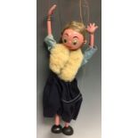 JC Grandmother - Pelham Puppets JC Range, wooden ball head, painted features, green eyes,