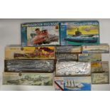 Kits - Airfix 600th scale 04212-3 H.M.S Belfast; 04211-0 Graf Spee; 1200th scale 02701-2 H.M.