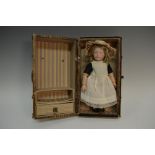 A Kammer & Rheinhardt 101 bisque head jointed bodied composition character doll, blue painted eyes,