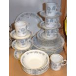 A German Mitterteich dinner and tea service, including dinner, side plates, cups, saucers, etc.