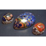 A Royal Crown Derby paperweight, Computer Mouse, gold stopper, boxed; others, Blue Ladybird,