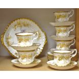 A Royal Albert Antoinette pattern tea service for six comprising bread and butter plate, tea plates,