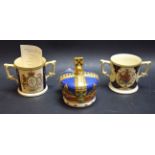 A Royal Crown Derby loving cup to commemorate the 50th wedding anniversary limited edition 53/750