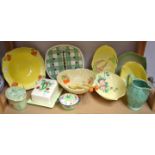 Ceramics - a Beswick strawberries butter dish; a Carltonware oval Foxgloves yellow bowl; others;