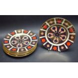 A set of six Royal Crown Derby 1128 Imari plates, 16cm,