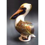 A Royal Crown Derby paperweight, Hadleigh Brown Pelican, gold stopper, limited edition,