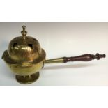 A 19th century brass pommander, knop finial,