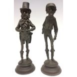 A pair of 19th century novelty and comic candlesticks, as Fred Archer,