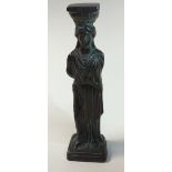 A Grand Tour bronze model, of a female caryatid, 11cm high,