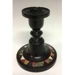 A Derbyshire Ashford marble candlestick, urnular sconce,