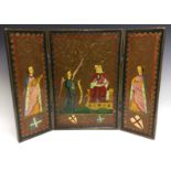 A Gothic Revival tryptych icon,