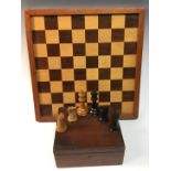 A boxwood and ebony tournament size Staunton pattern chess set, possibly by Jaques of London,