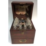 A George III mahogany travelling apothecary box,