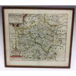 William Kip (1588-1635), after Christopher (1540-1610), map, Radnor, hand-coloured engraving,