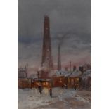 Michael Crawley Shot Tower, Morledge, Derby signed, titled to verso, watercolour, 28.