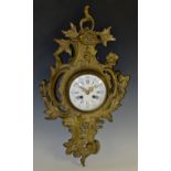 A 19th century French gilt metal cartel clock,