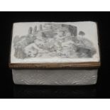 An 18th century Birmingham enamel rectangular patch box,