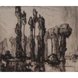 Sir Frank Brangwyn (1867-1956), by and after, A Bend in the River, signed, dry-point etching,