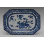 A Chinese Export canted rectangular serving plate,