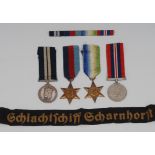 Medals, WW2, Sinking of the German Battleship Scharnhorst - Immediate DSM group of four,