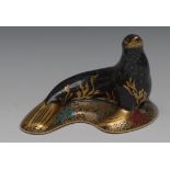 A Royal Crown Derby paperweight, Sea Lion, special edition for Connaught House,