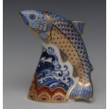 A Royal Crown Derby paperweight, Leaping Salmon, exclusively commissioned for Sinclair's,