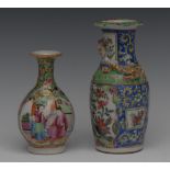 A Chinese Cantonese bottle vase,