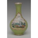 A Sampson Hancock Derby bottle vase, painted with The Arboretum Derby,