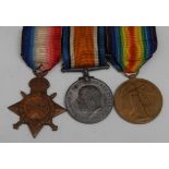 Medals, WW1, trio, 1914-1915 Star, British War Medal and Victory Medal, awarded to 1874 Pte.