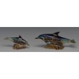 A Royal Crown Derby paperweight, Lyme Bay Dolphin, exclusive edition for Govier's of Sidmouth,