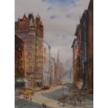 Michael Crawley Fifth Avenue, New York signed, titled to verso, watercolour,