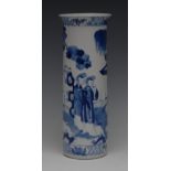 A Chinese blue and white sleeve vase,