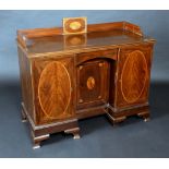 A '19th century' mahogany kneehole desk or dressing table,