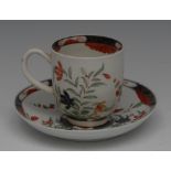 A Worcester Kempthorne style pattern coffee cup and saucer,