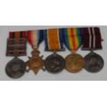 Medals, QSA/five clasps, WW1 trio, Perm. Forces Empire LSGC, group of five, Sjt/Lieut. Imp.