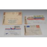 Stamps, WW2, Pearl Harbour, two envelopes, England to Java,