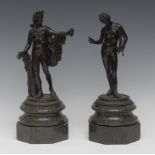 Italian Grand Tour School (19th century), a pair of dark patinated bronzes,