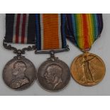 Medals, WW1, group of three, Private Frederick Knell, RAMC (Royal Army Medical Corps),