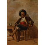 Spanish School (19th century) Gentleman in a Tavern signed with initials, oil on canvas, 32.