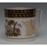 A Derby Porter mug, painted with landscape,