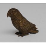 An Austrian gilt bronze, of a parakeet, 6cm high, marked Geschutzt, c.