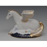 A Royal Crown Derby paperweight, Pegasus, designed by June Branscombe,